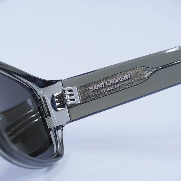 Saint Laurent SL689 004 Sunglasses Brown Rectangle Frame, Grey Lenses - Picture 6 of 10